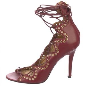 Isabel Marant / Size 7 / Strappy Leather Pumps with Metal Eyelets